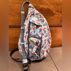 Kavu Mini Rope Sling‎ Bag Crossbody Paper Flock Blue Origami Bird
